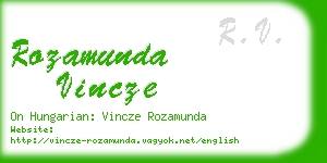 rozamunda vincze business card